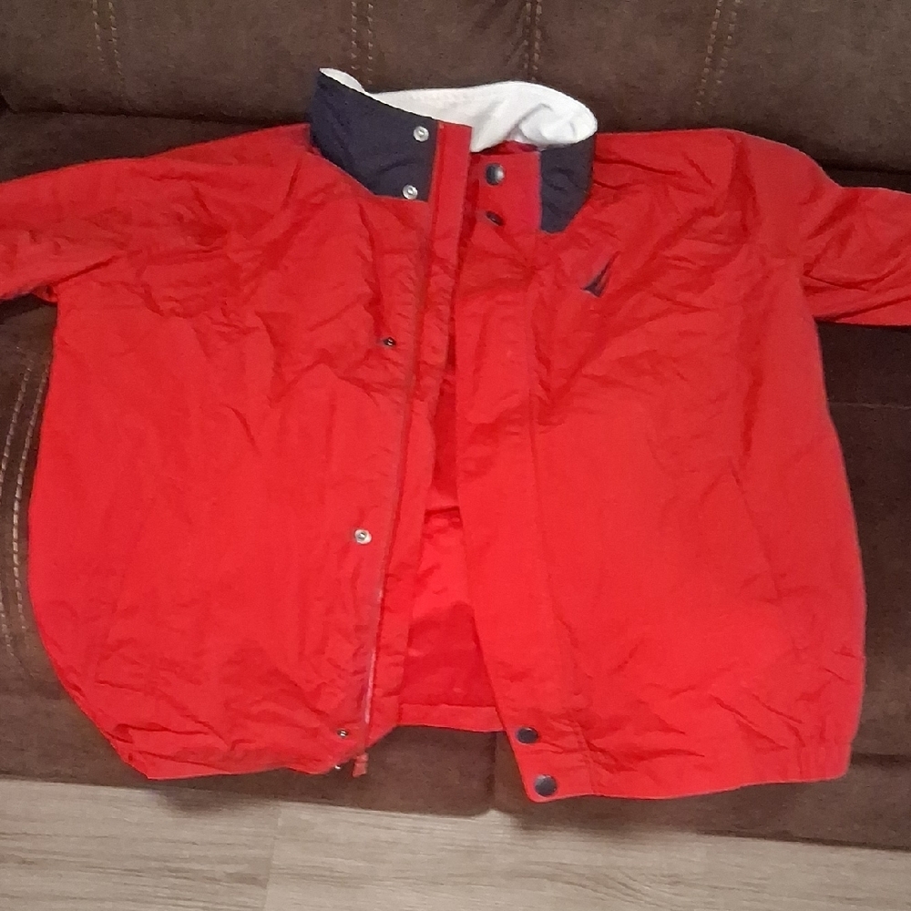 Nautica Red Raincoat Weather-Resistant Essential